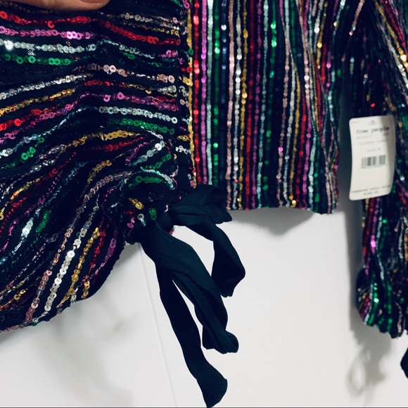 Free People Midnight City Rainbow Sequin Crop Top - Picture 9 of 15